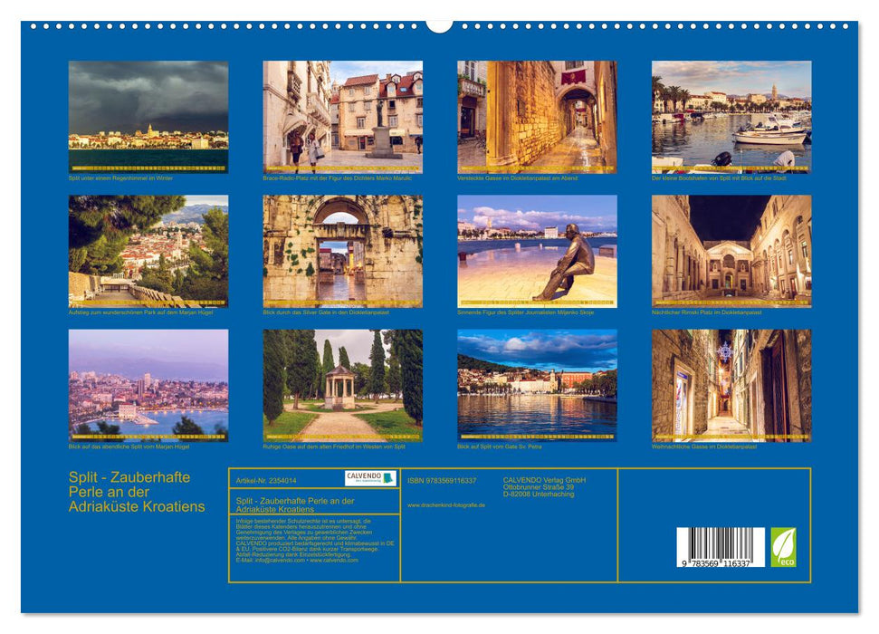 Split - Zauberhafte Perle an der Adriaküste Kroatiens (CALVENDO Premium Wandkalender 2027)