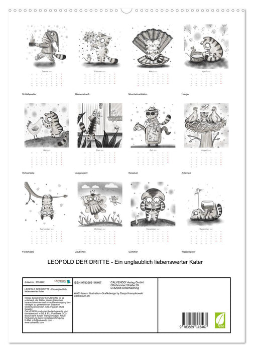 LEOPOLD DER DRITTE - Ein unglaublich liebenswerter Kater (CALVENDO Premium Wandkalender 2027)