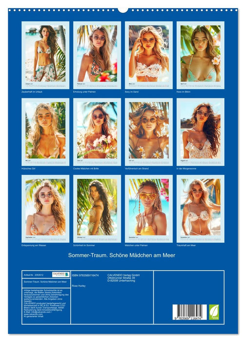 Sommer-Traum. Schöne Mädchen am Meer (CALVENDO Premium Wandkalender 2027)