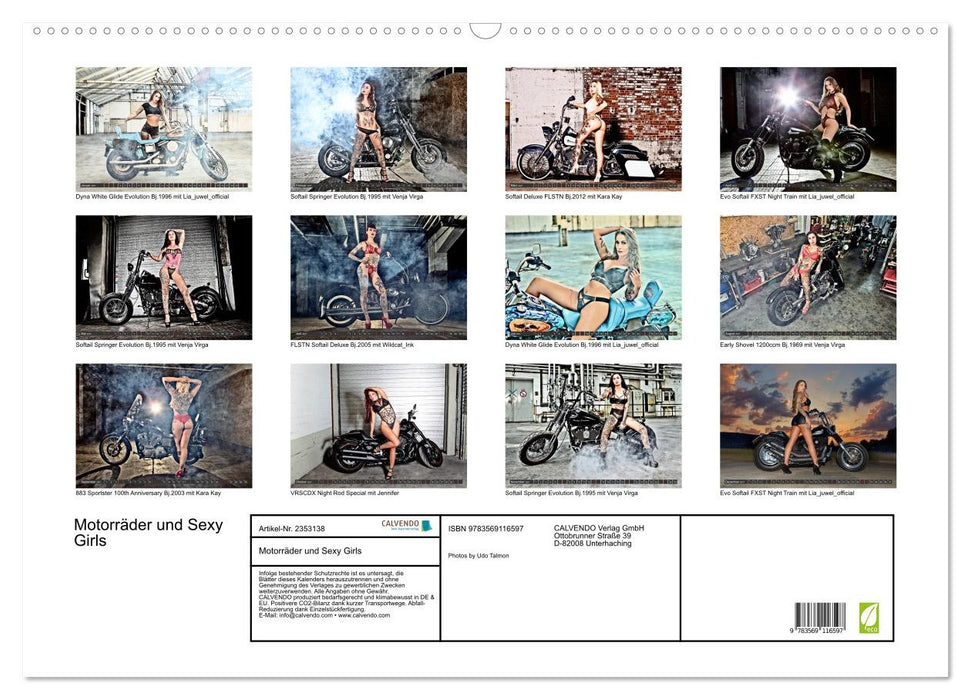 Motorräder und Sexy Girls (CALVENDO Wandkalender 2027)