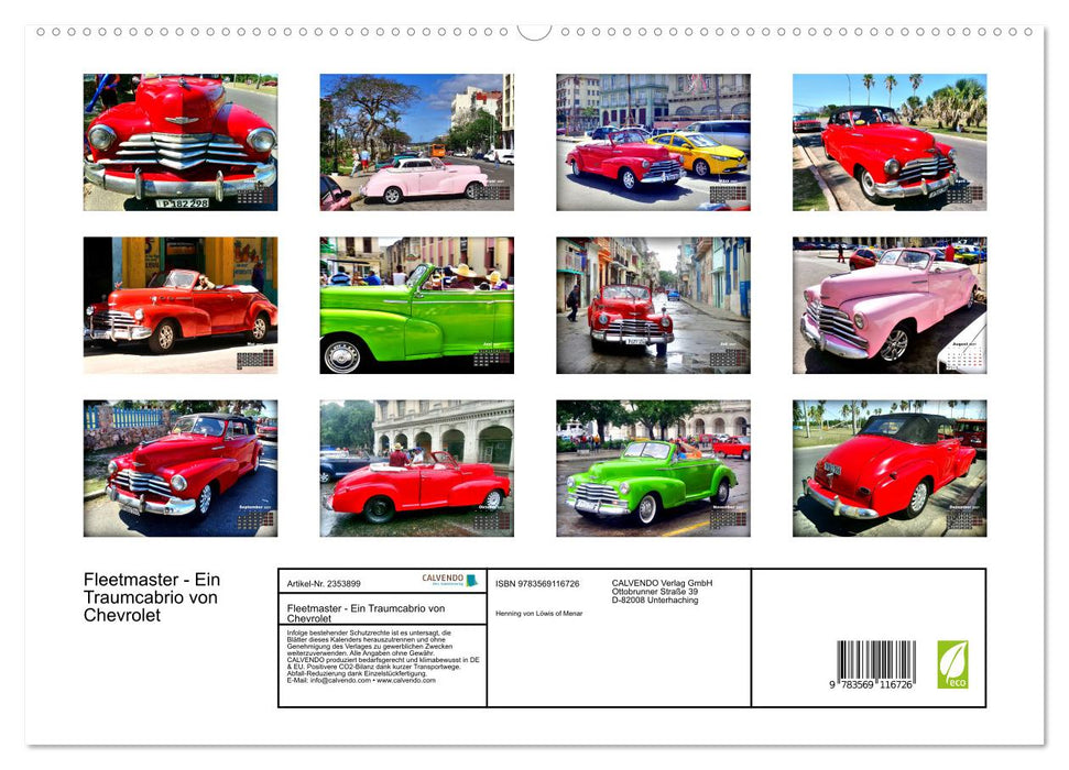 Fleetmaster - Ein Traumcabrio von Chevrolet (CALVENDO Premium Wandkalender 2027)