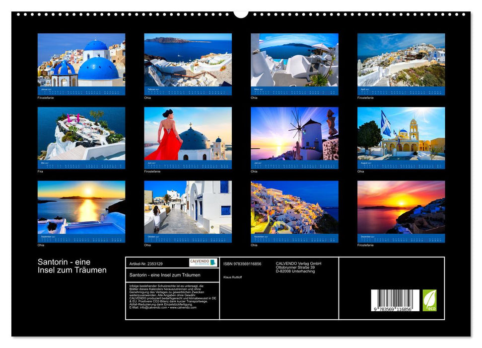 Santorin - eine Insel zum Träumen (CALVENDO Premium Wandkalender 2027)