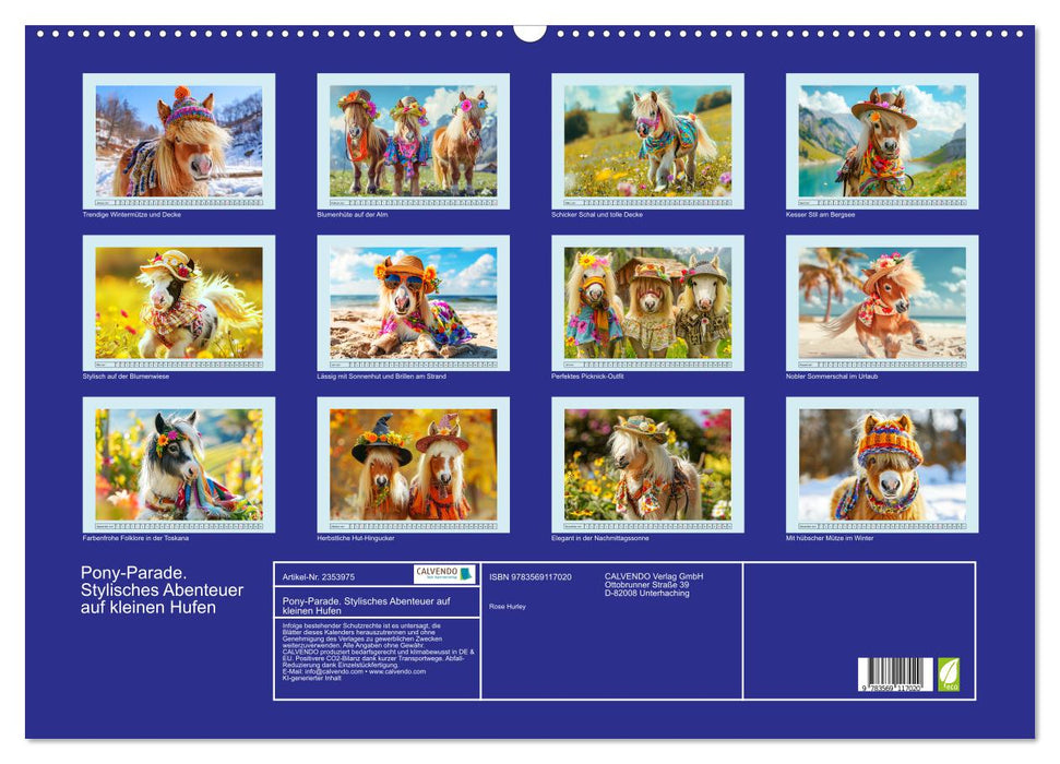 Pony-Parade. Stylisches Abenteuer auf kleinen Hufen (CALVENDO Wandkalender 2027)