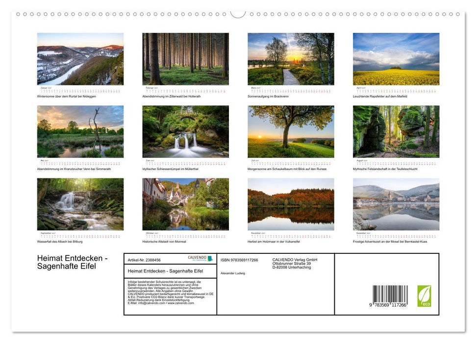 Heimat Entdecken - Sagenhafte Eifel (CALVENDO Premium Wandkalender 2027)