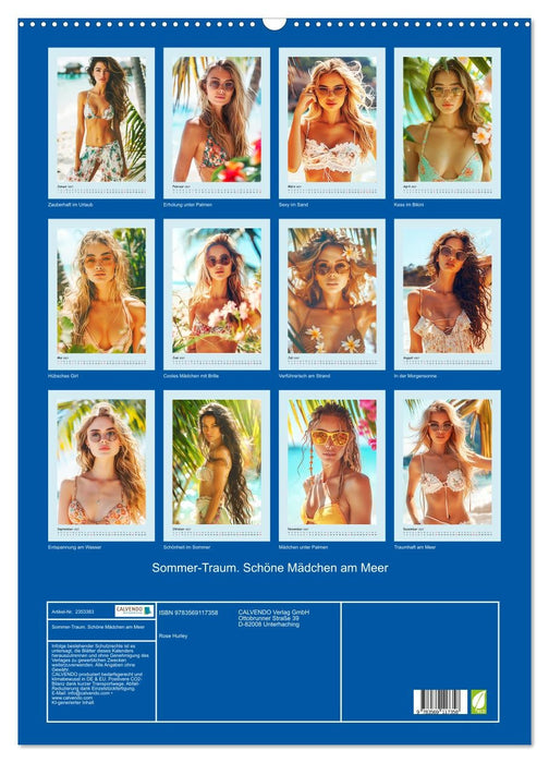 Sommer-Traum. Schöne Mädchen am Meer (CALVENDO Wandkalender 2027)