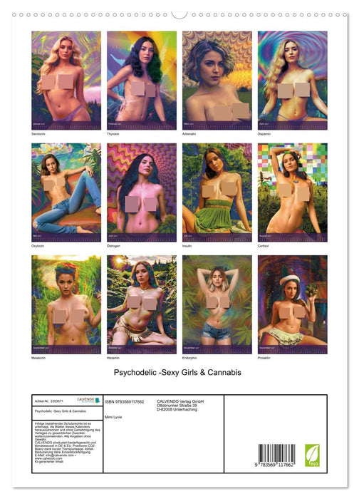 Psychodelic -Sexy Girls & Cannabis (CALVENDO Premium Wandkalender 2027)