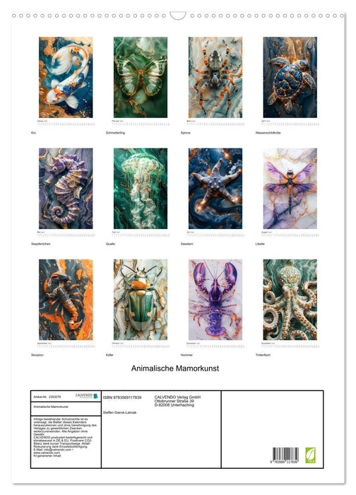 Animalische Mamorkunst (CALVENDO Wandkalender 2027)