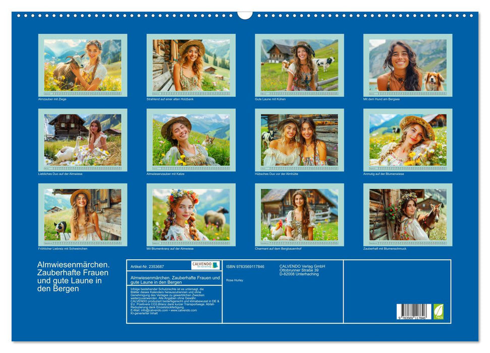 Almwiesenmärchen. Zauberhafte Frauen und gute Laune in den Bergen (CALVENDO Wandkalender 2027)