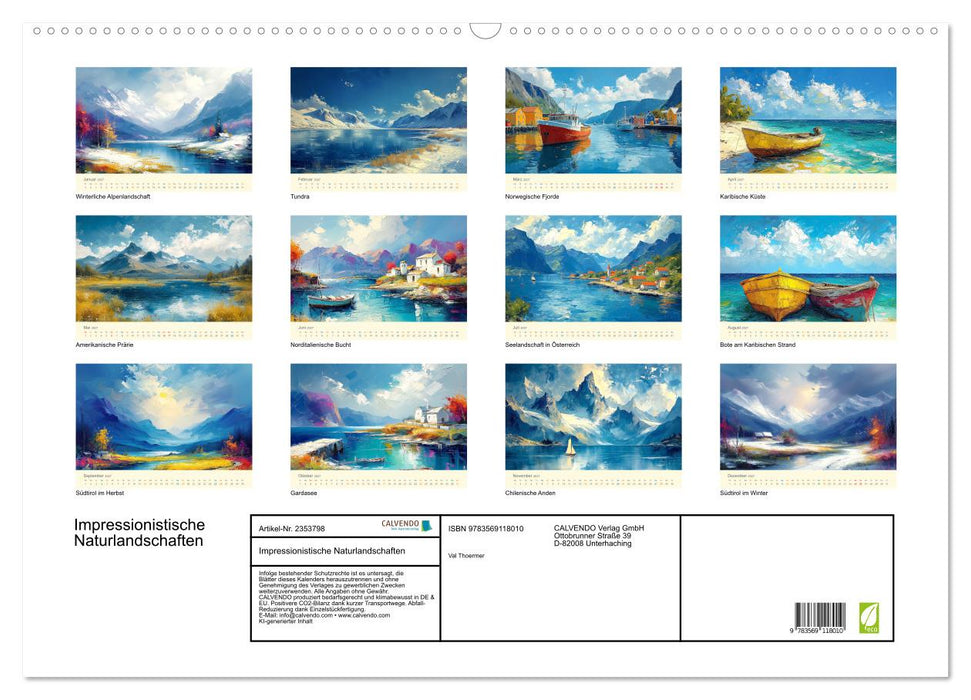 Impressionistische Naturlandschaften (CALVENDO Wandkalender 2027)