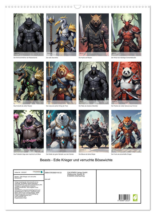Beasts - Edle Krieger und verruchte Bösewichte (CALVENDO Wandkalender 2027)