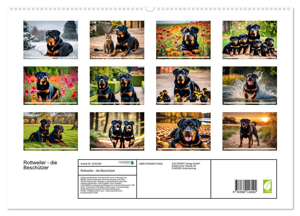 Rottweiler - die Beschützer (CALVENDO Premium Wandkalender 2027)