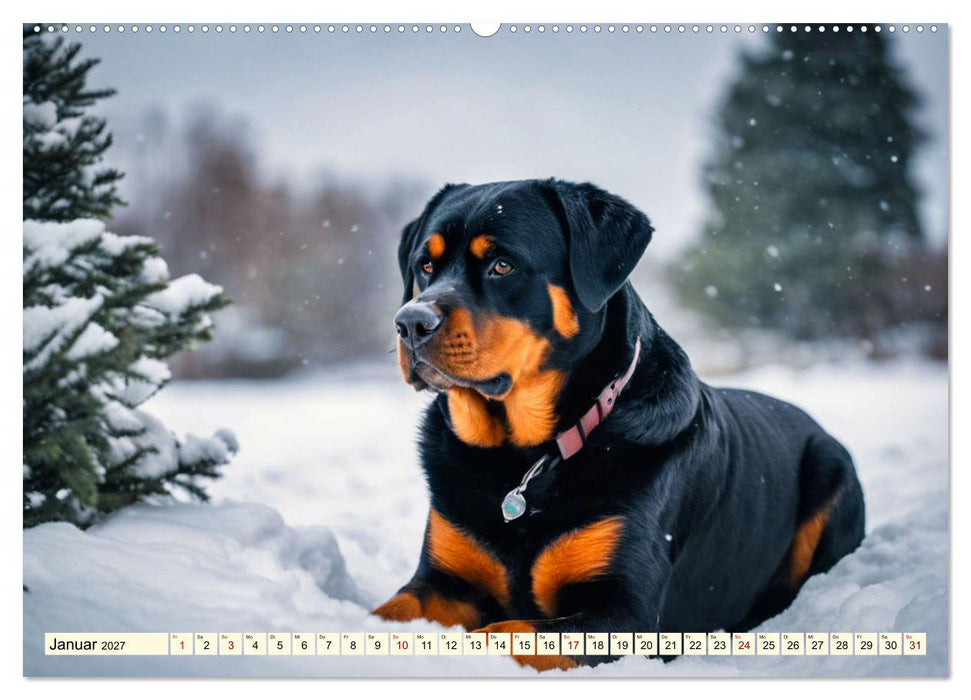 Rottweiler - die Beschützer (CALVENDO Premium Wandkalender 2027)