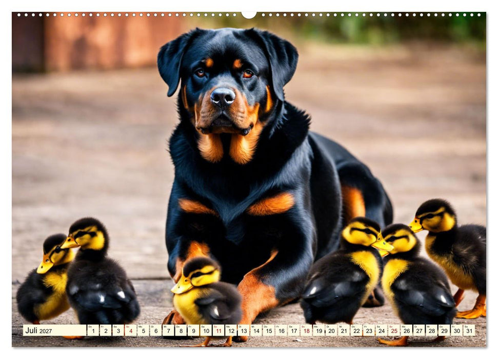 Rottweiler - die Beschützer (CALVENDO Premium Wandkalender 2027)