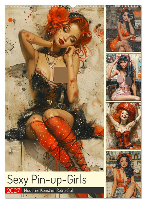 Sexy Pin-up-Girls. Moderne Kunst im Retro-Stil (CALVENDO Wandkalender 2027)
