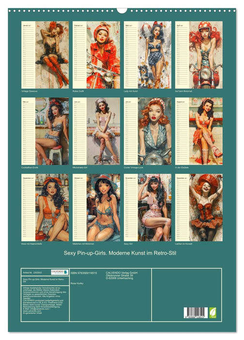 Sexy Pin-up-Girls. Moderne Kunst im Retro-Stil (CALVENDO Wandkalender 2027)