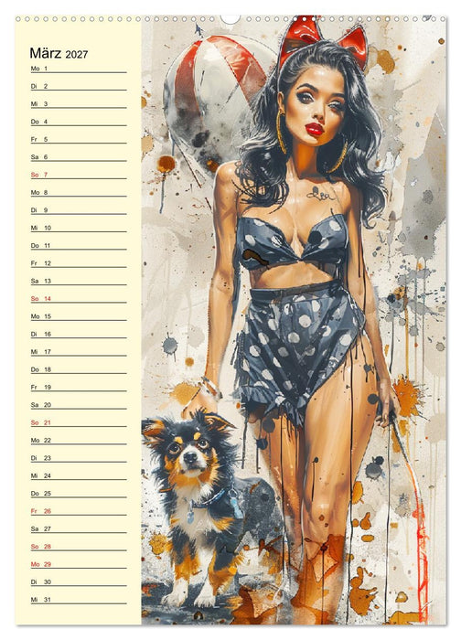 Sexy Pin-up-Girls. Moderne Kunst im Retro-Stil (CALVENDO Wandkalender 2027)