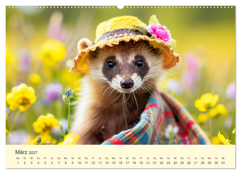 Kecke Marder. Charmante und niedliche Fashion-Ikonen (CALVENDO Wandkalender 2027)