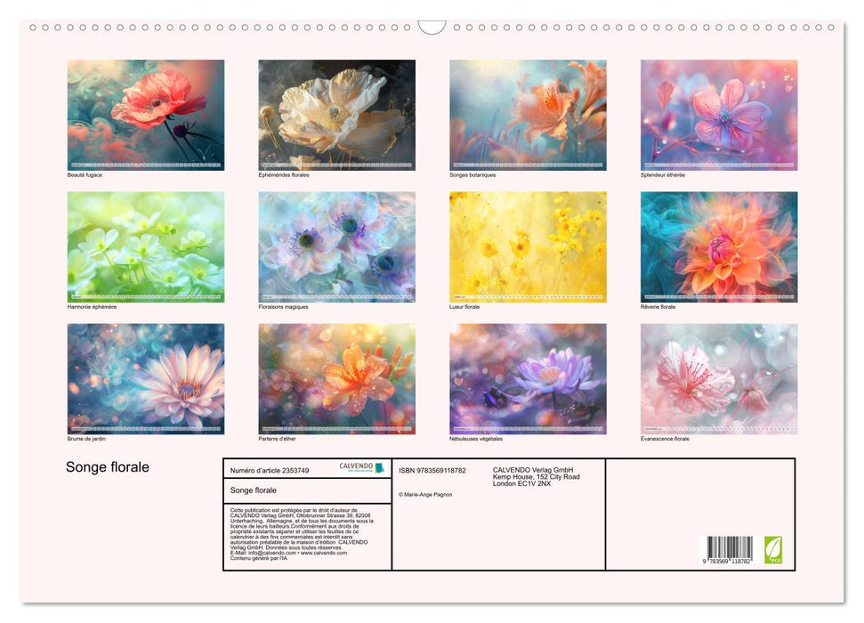 Songe florale (CALVENDO Calendrier mensuel 2027)