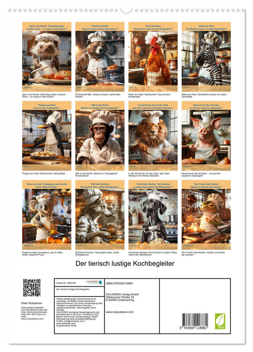 Der tierisch lustige Kochbegleiter (CALVENDO Premium Wandkalender 2027)