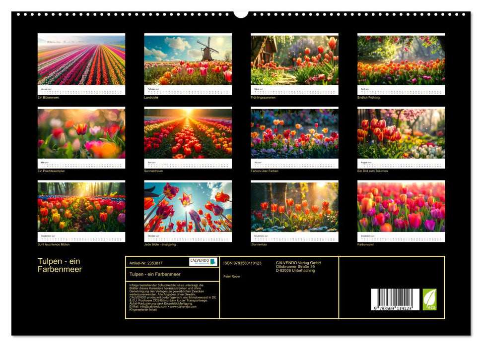 Tulpen - ein Farbenmeer (CALVENDO Premium Wandkalender 2027)