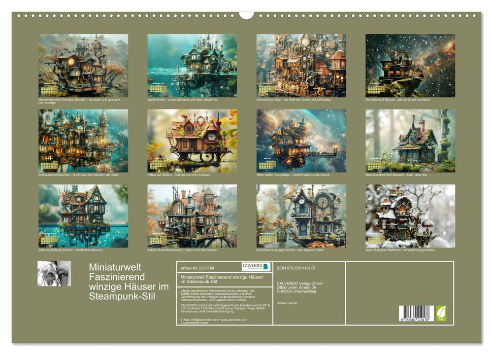 Miniaturwelt Faszinierend winzige Häuser im Steampunk-Stil (CALVENDO Wandkalender 2027)