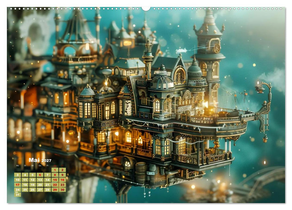 Miniaturwelt Faszinierend winzige Häuser im Steampunk-Stil (CALVENDO Wandkalender 2027)