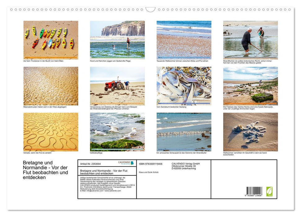 Bretagne und Normandie - Vor der Flut beobachten und entdecken (CALVENDO Wandkalender 2027)