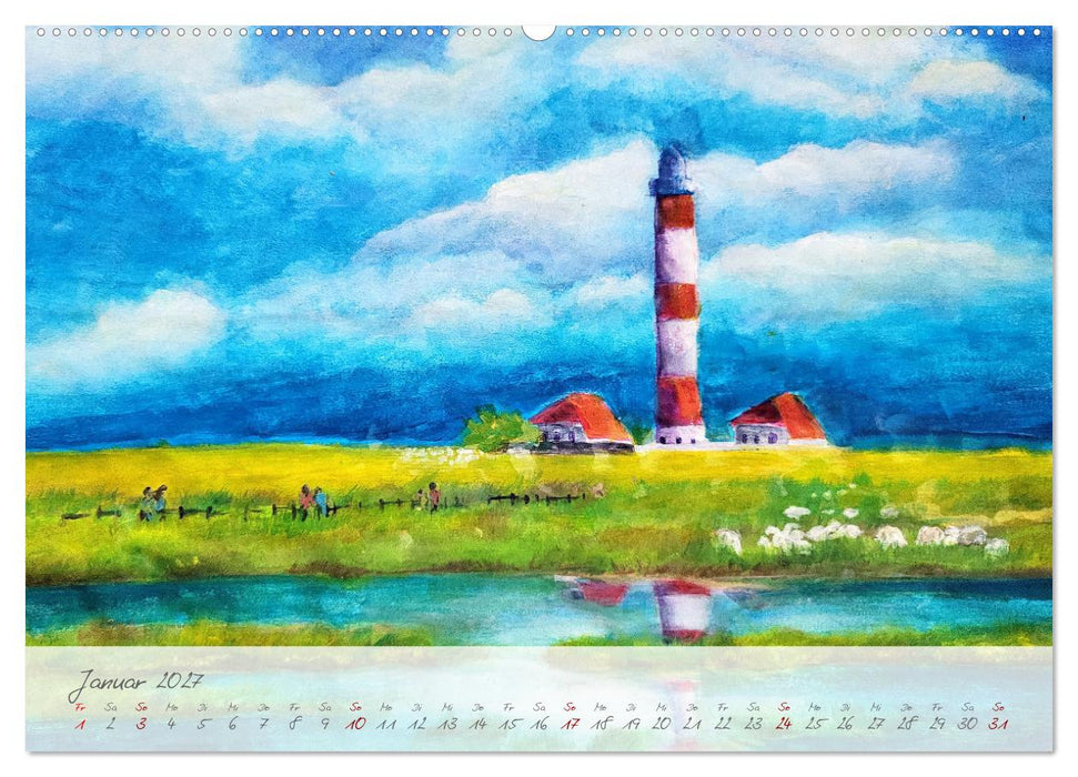 Gemalter Küstenzauber - Mit Pinsel und Farbe entlang der deutschen Küste (CALVENDO Premium Wandkalender 2027)