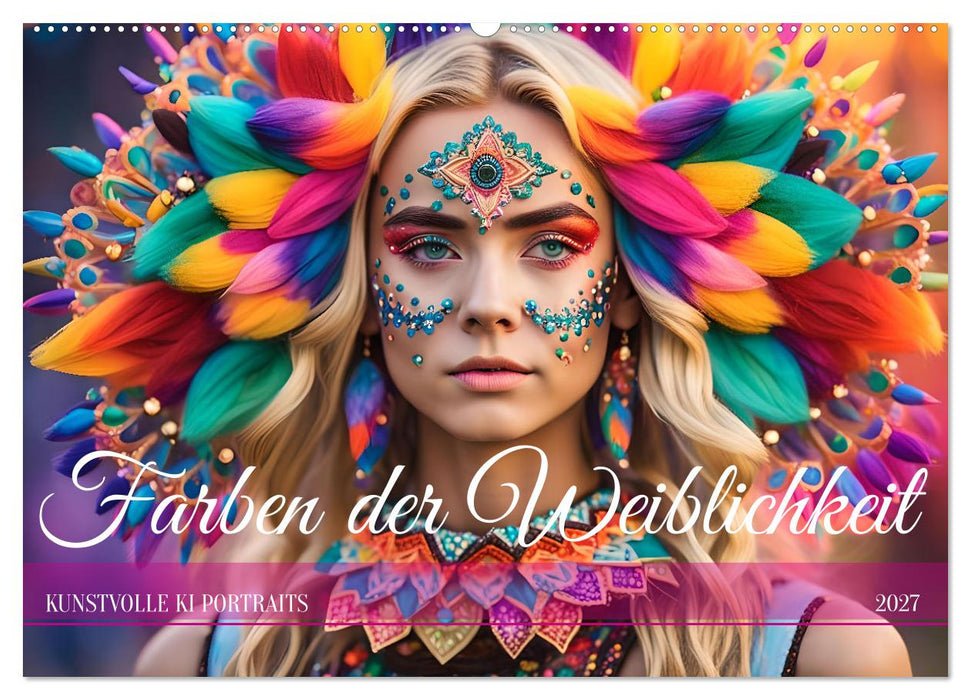 Farben der Weiblichkeit - Kunstvolle KI Portraits (CALVENDO Wandkalender 2027)
