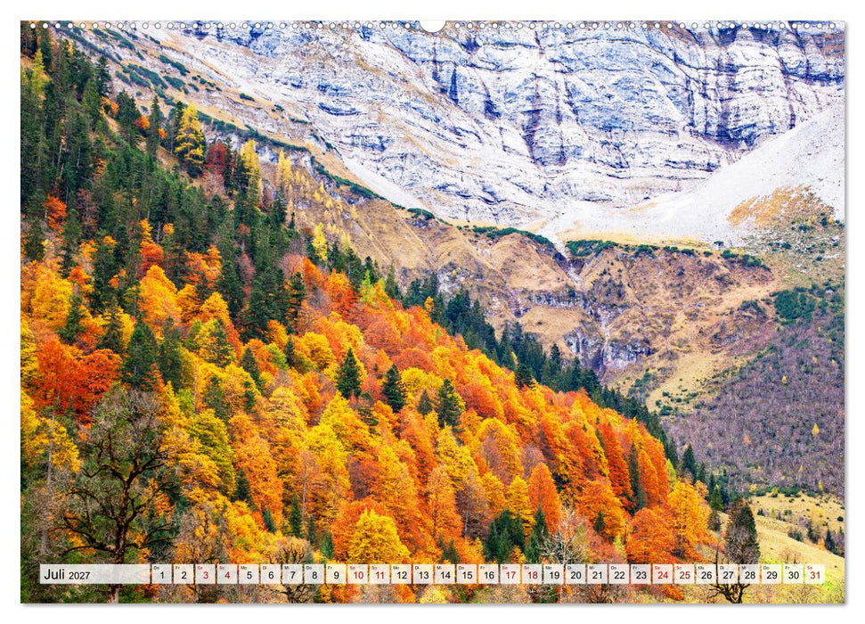 Herbstflammen im Karwendel- und Wettersteingebirge (CALVENDO Premium Wandkalender 2027)