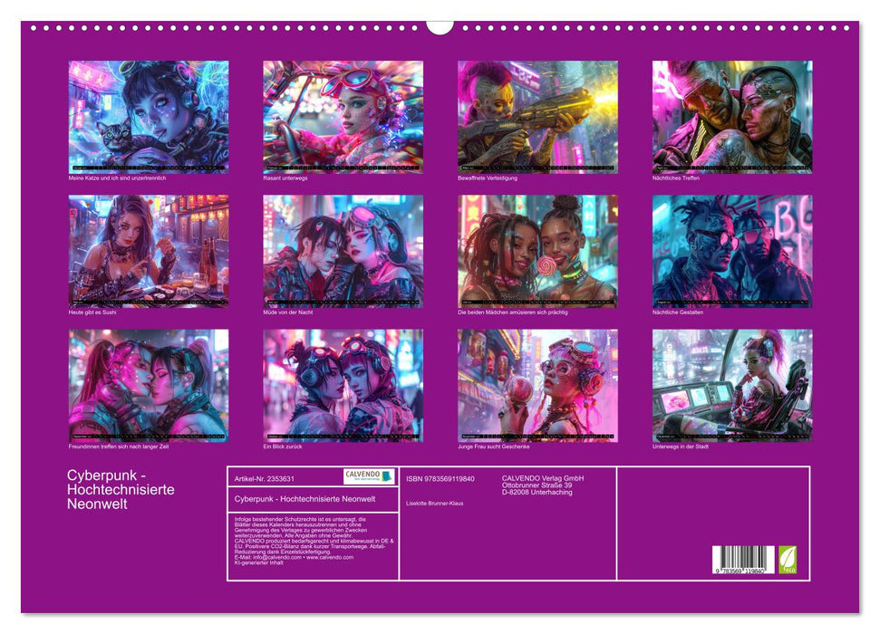 Cyberpunk - Hochtechnisierte Neonwelt (CALVENDO Wandkalender 2027)