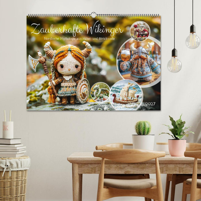 Zauberhafte Wikinger - Nordische Mythologie aus Häkel- und Strickwolle (CALVENDO Wandkalender 2027)