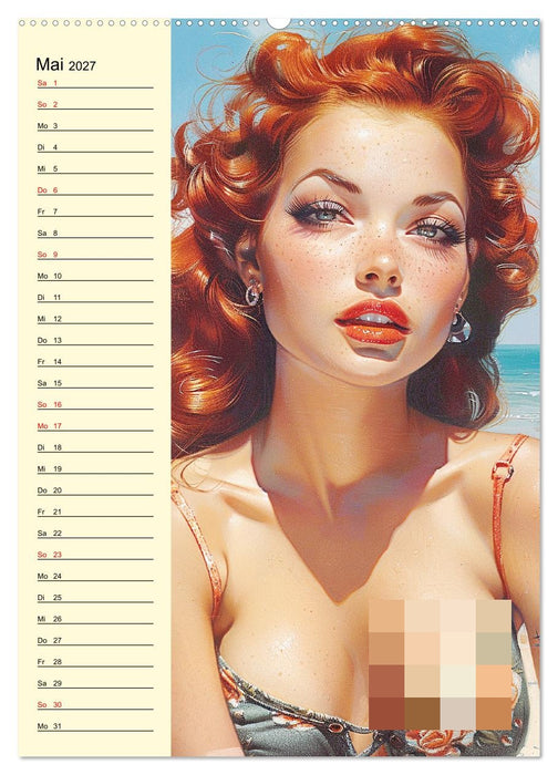 Pin-up-Girls. Sexappeal am Strand (CALVENDO Wandkalender 2027)