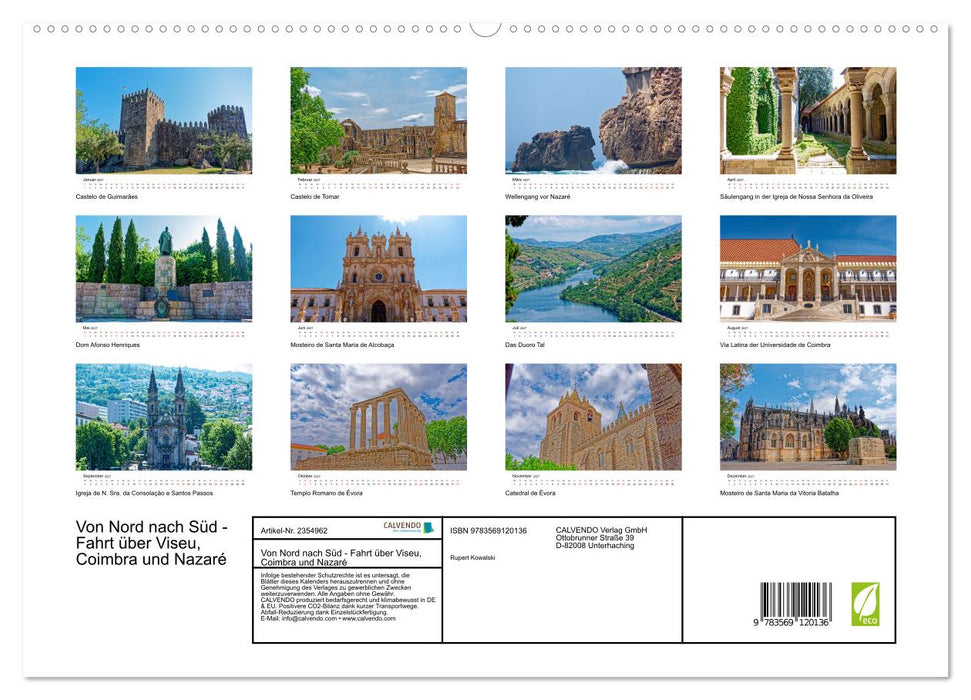 Von Nord nach Süd - Fahrt über Viseu, Coimbra und Nazaré (CALVENDO Premium Wandkalender 2027)