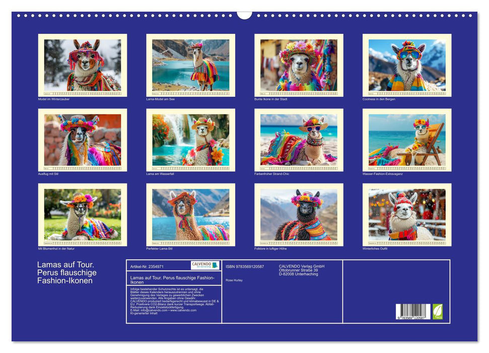 Lamas auf Tour. Perus flauschige Fashion-Ikonen (CALVENDO Wandkalender 2027)