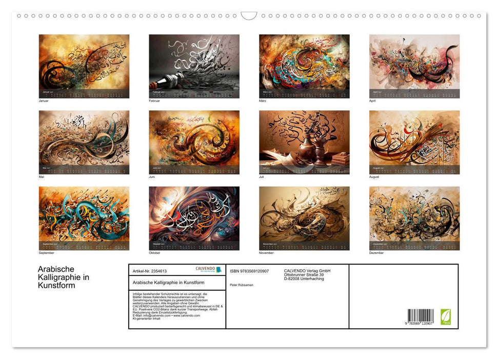 Arabische Kalligraphie in Kunstform (CALVENDO Wandkalender 2027)