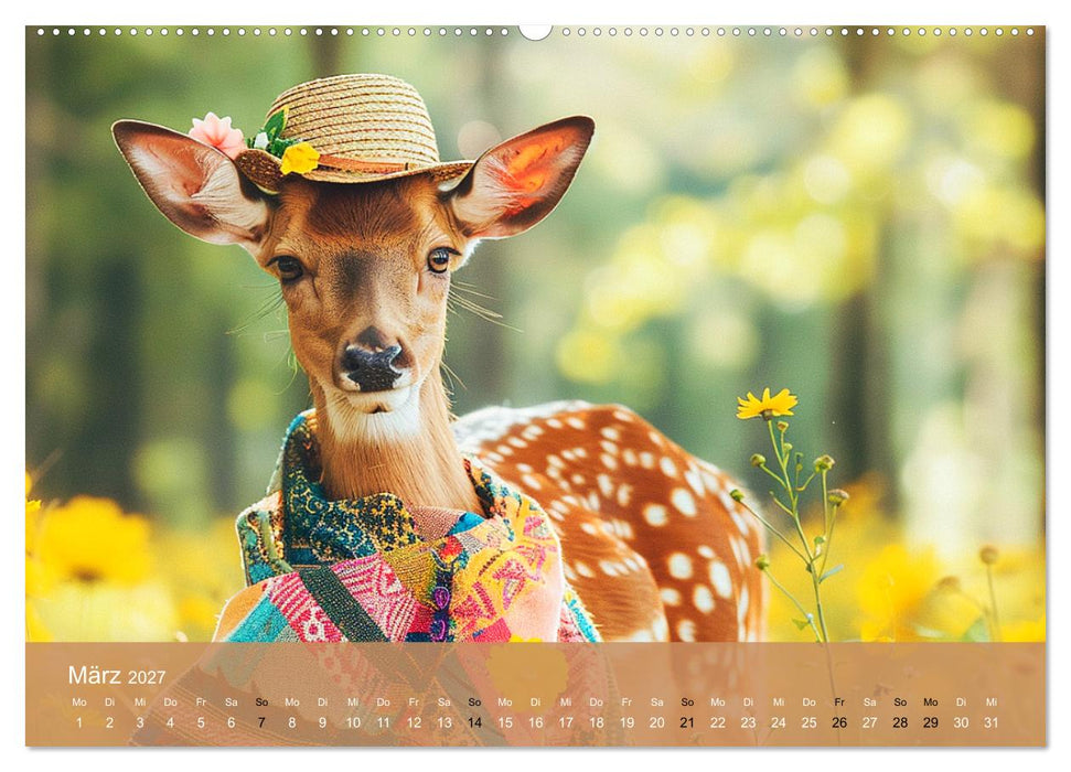 Waldtiere mit Stil. Tierische Trendsetter in der Natur (CALVENDO Premium Wandkalender 2027)