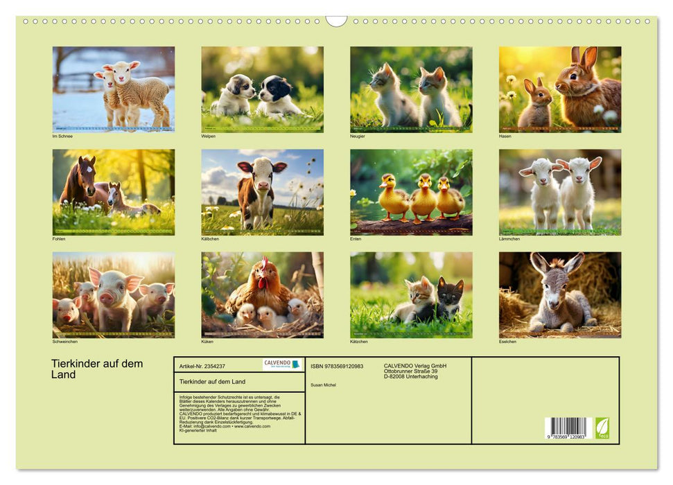 Tierkinder auf dem Land (CALVENDO Wandkalender 2027)