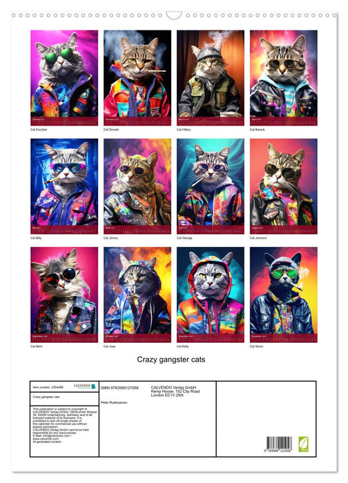 Crazy gangster cats (CALVENDO Monthly Calendar 2027)