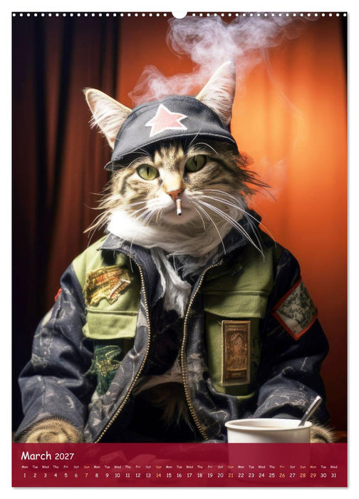 Crazy gangster cats (CALVENDO Monthly Calendar 2027)