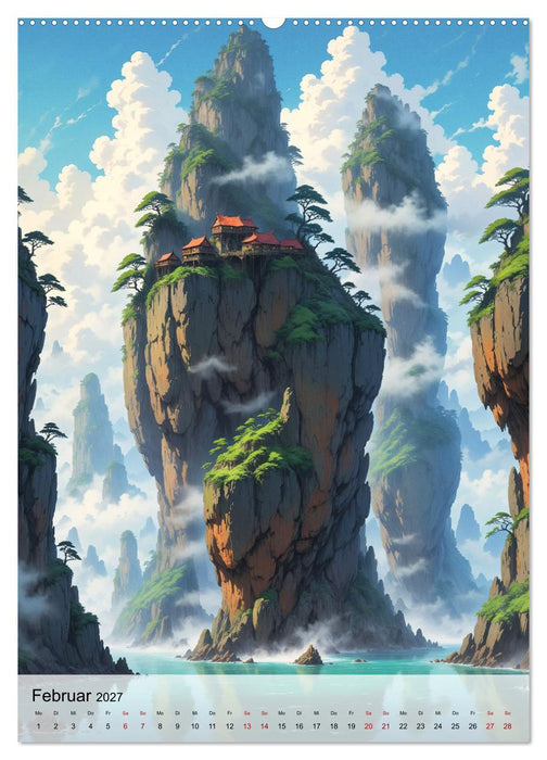 Fantastische Anime Welten (CALVENDO Premium Wandkalender 2027)