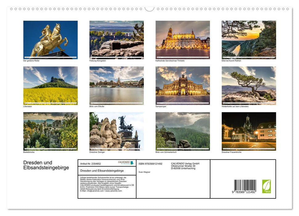 Dresden und Elbsandsteingebirge (CALVENDO Premium Wandkalender 2027)