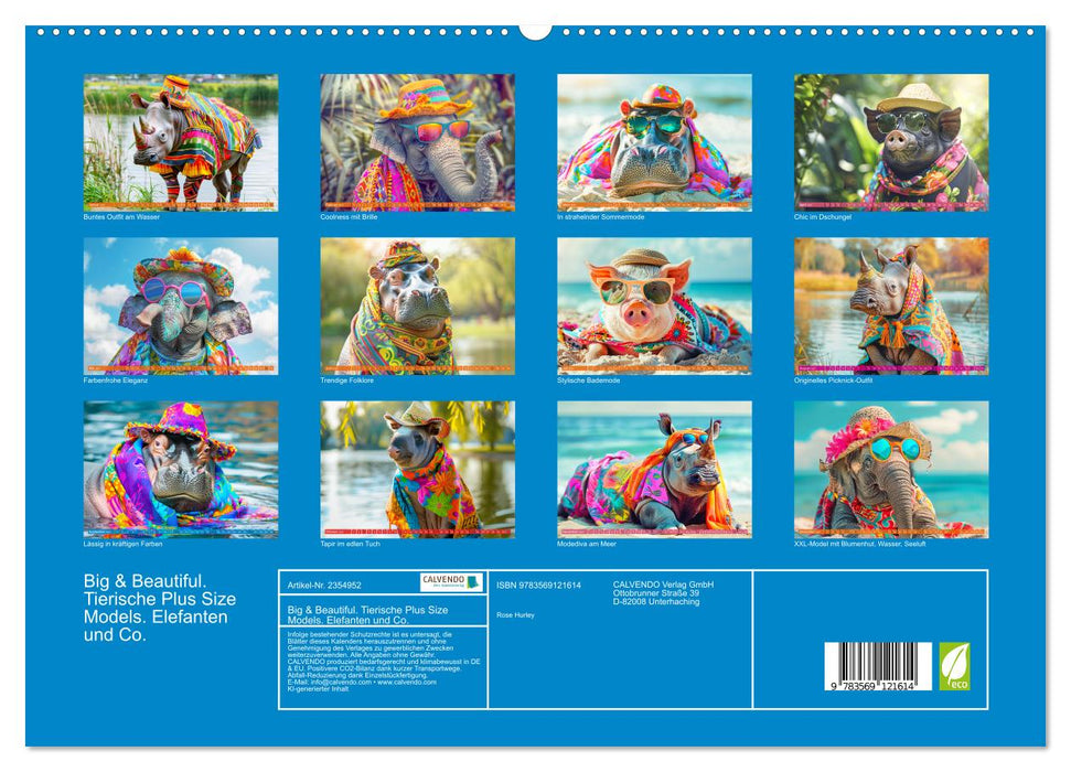 Big & Beautiful. Tierische Plus Size Models. Elefanten und Co. (CALVENDO Premium Wandkalender 2027)