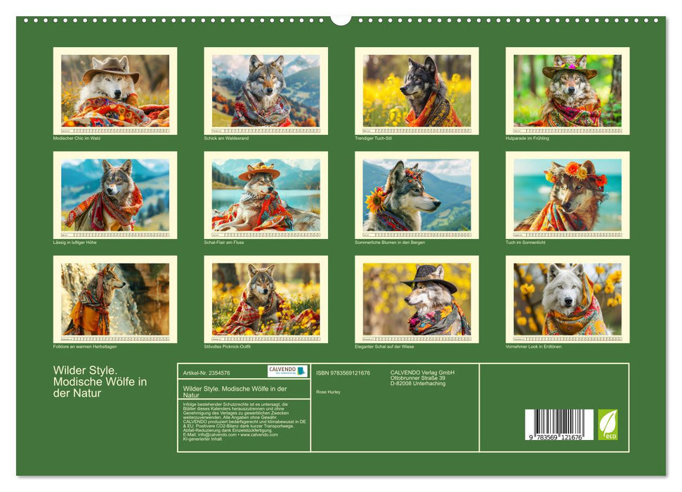 Wilder Style. Modische Wölfe in der Natur (CALVENDO Premium Wandkalender 2027)