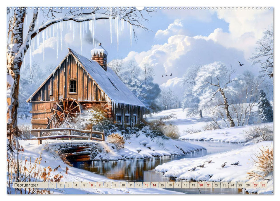 Kleine Cottages - Romantische Fantasiehäuschen (CALVENDO Wandkalender 2027)