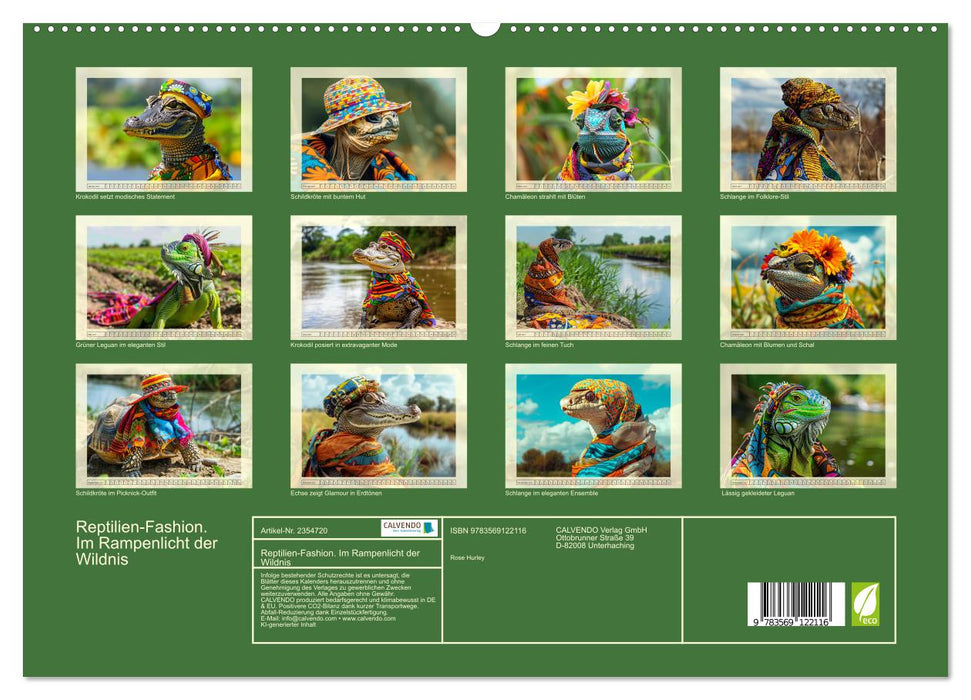 Reptilien-Fashion. Im Rampenlicht der Wildnis (CALVENDO Premium Wandkalender 2027)