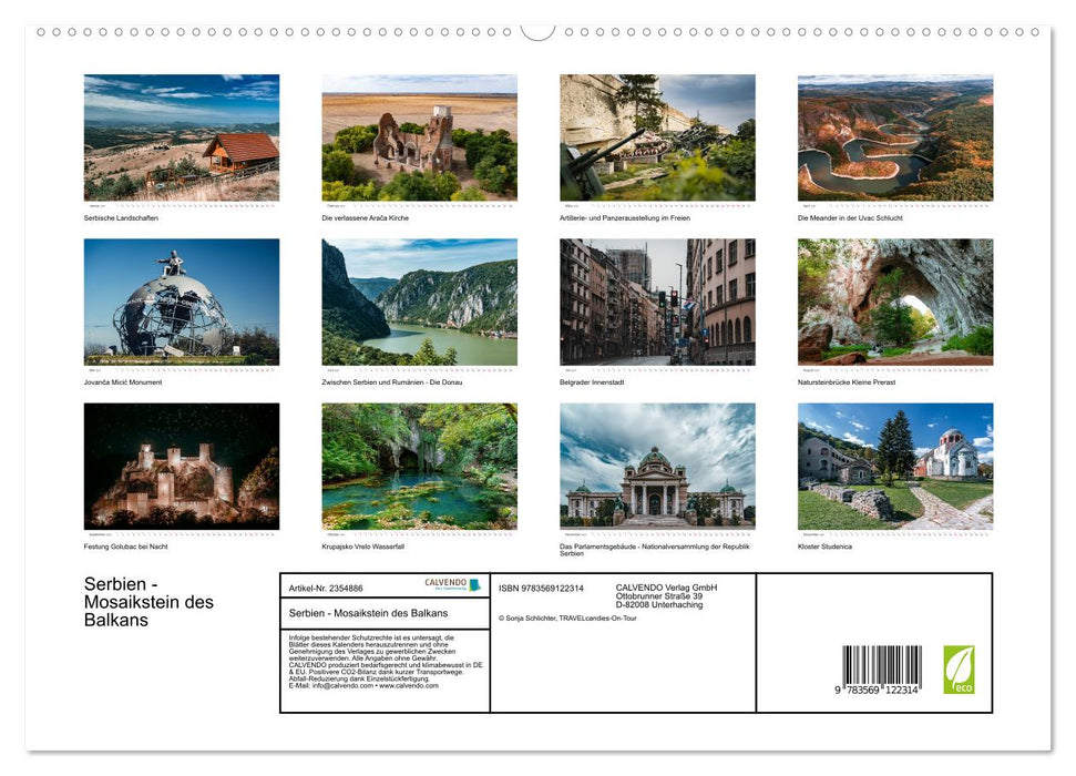 Serbien - Mosaikstein des Balkans (CALVENDO Premium Wandkalender 2027)