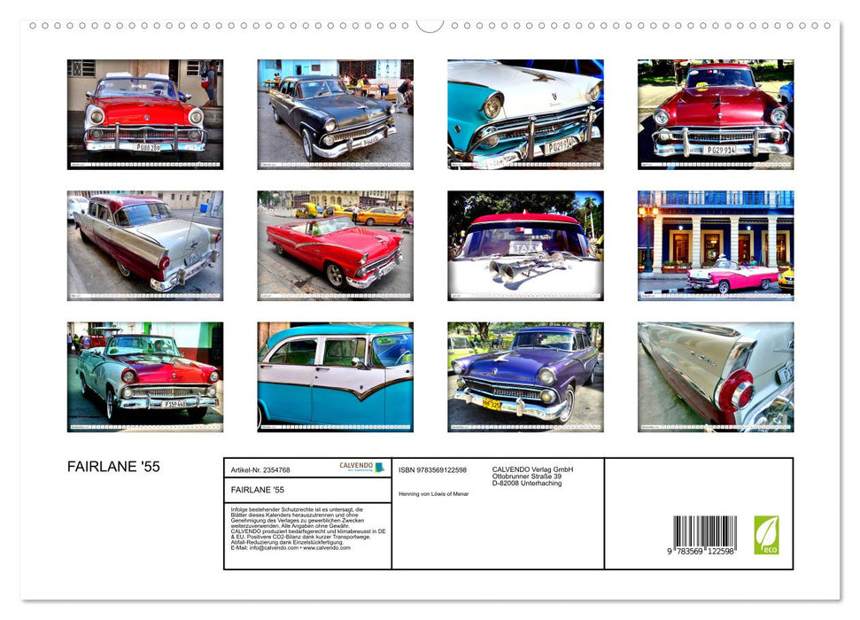 FAIRLANE '55 (CALVENDO Premium Wandkalender 2027)
