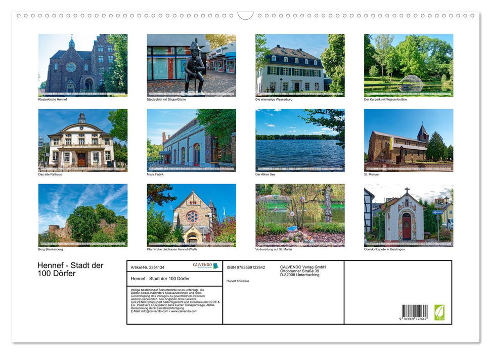 Hennef - Stadt der 100 Dörfer (CALVENDO Wandkalender 2027)
