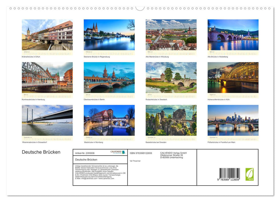 Deutsche Brücken (CALVENDO Premium Wandkalender 2027)